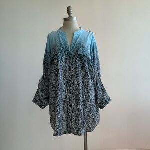 Calvin Klein Ombré Blue and Black Women's Top 2X